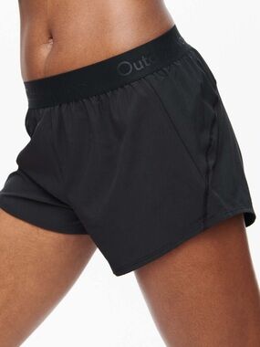 Outdoor Voices Relay 3” Black Running Shorts with Branded Waistband Small